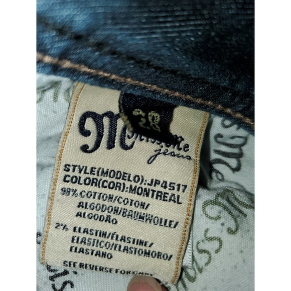 MISS ME MONTREAL plain jeans Low Rise stitched Riveted sz 28 - Picture 9 of 10